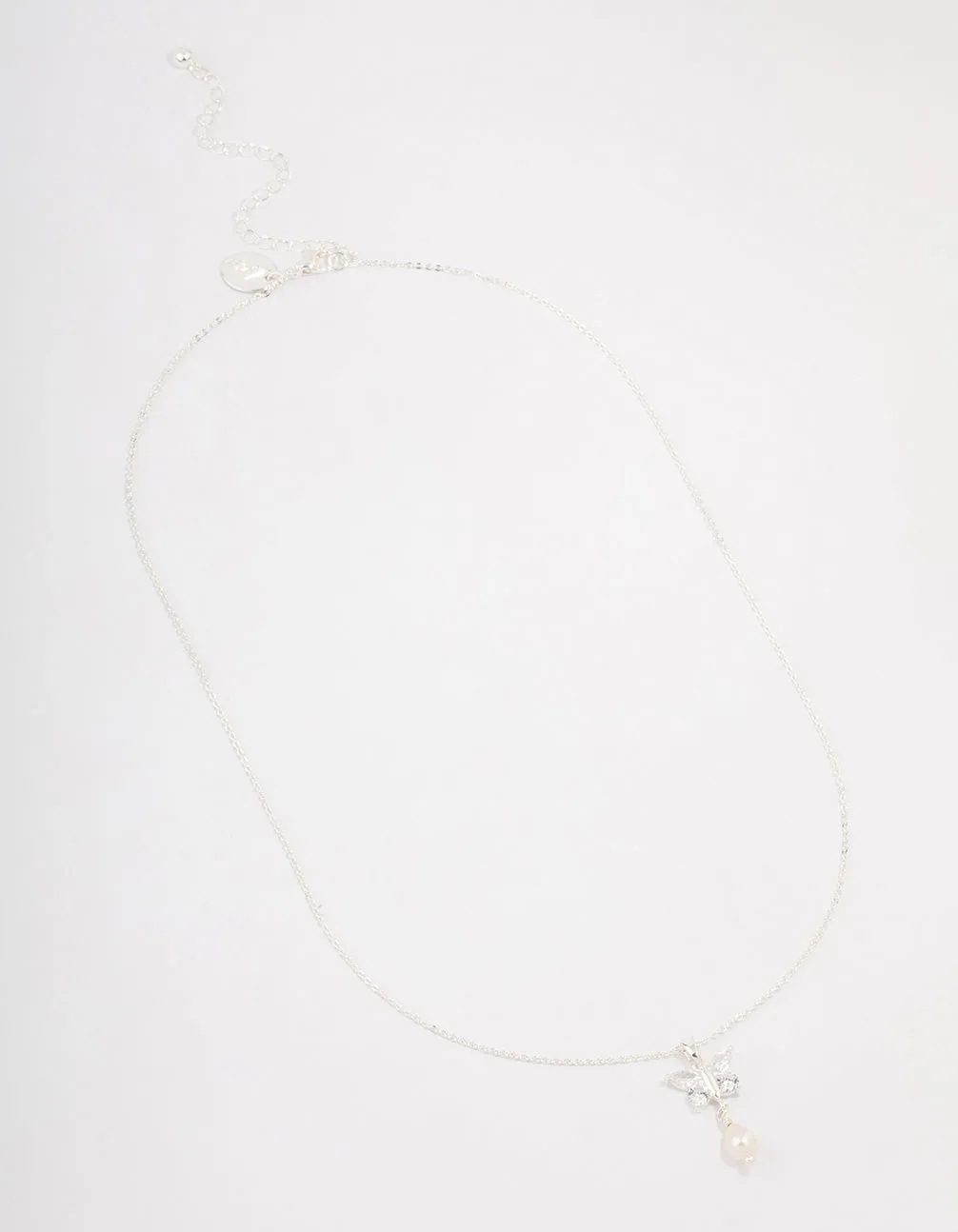 Silver Cubic Zirconia Flower Pearl Pendant Necklace sold by lovisa product image thumbnail 2