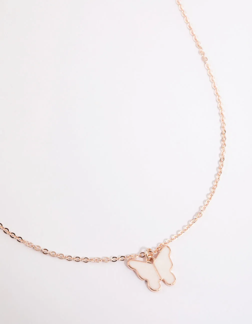 Rose Gold Butterfly Pendant Necklace sold by lovisa