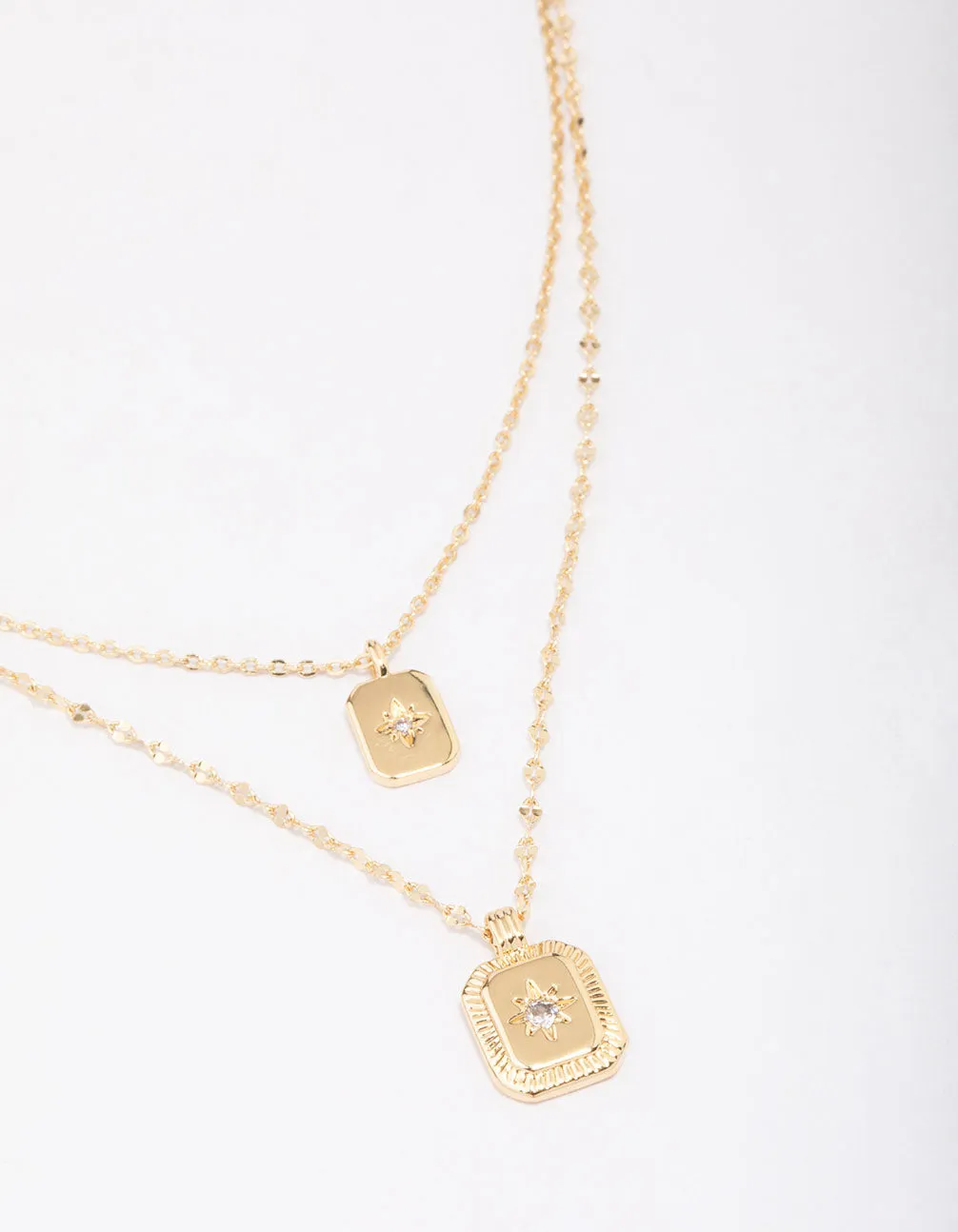 Gold Plated Celestial Cubic Zirconia Layered Necklace sold by lovisa
