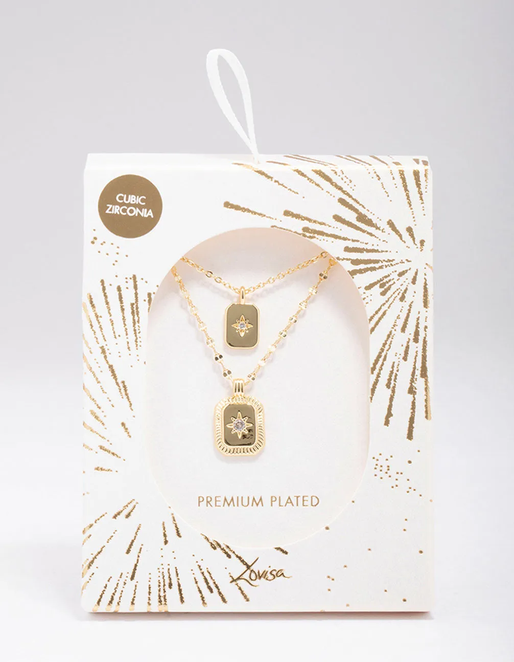 Gold Plated Celestial Cubic Zirconia Layered Necklace sold by lovisa product image thumbnail 2