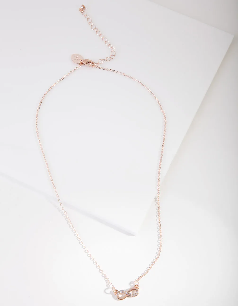 Rose Gold Simple Diamante Infinity Necklace sold by lovisa product image thumbnail 2