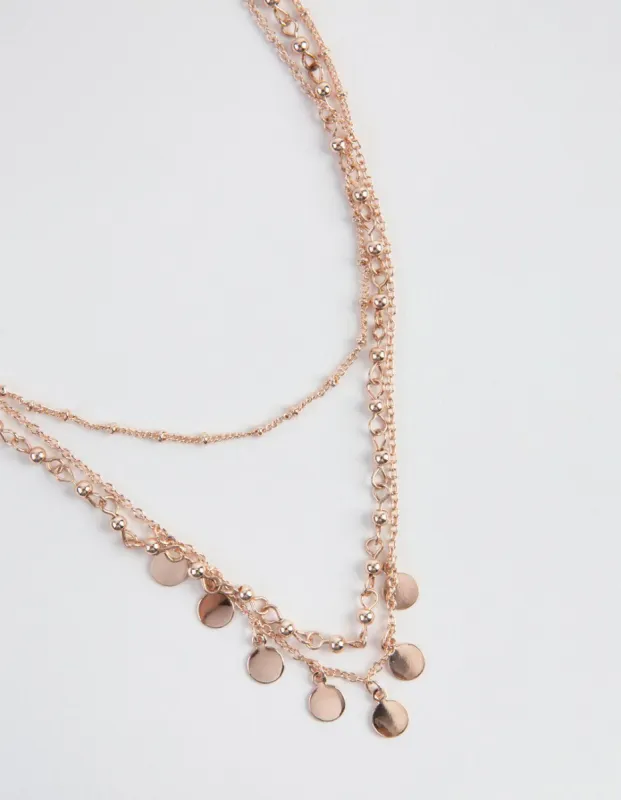 Rose Gold Chain & Disc Choker sold by lovisa