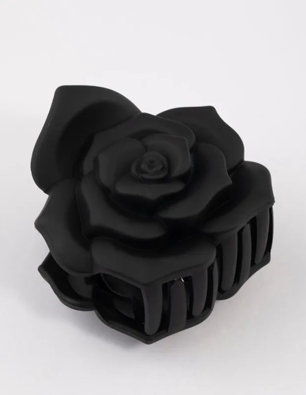 Plastic Romantic Black Rose Claw Clip sold by lovisa