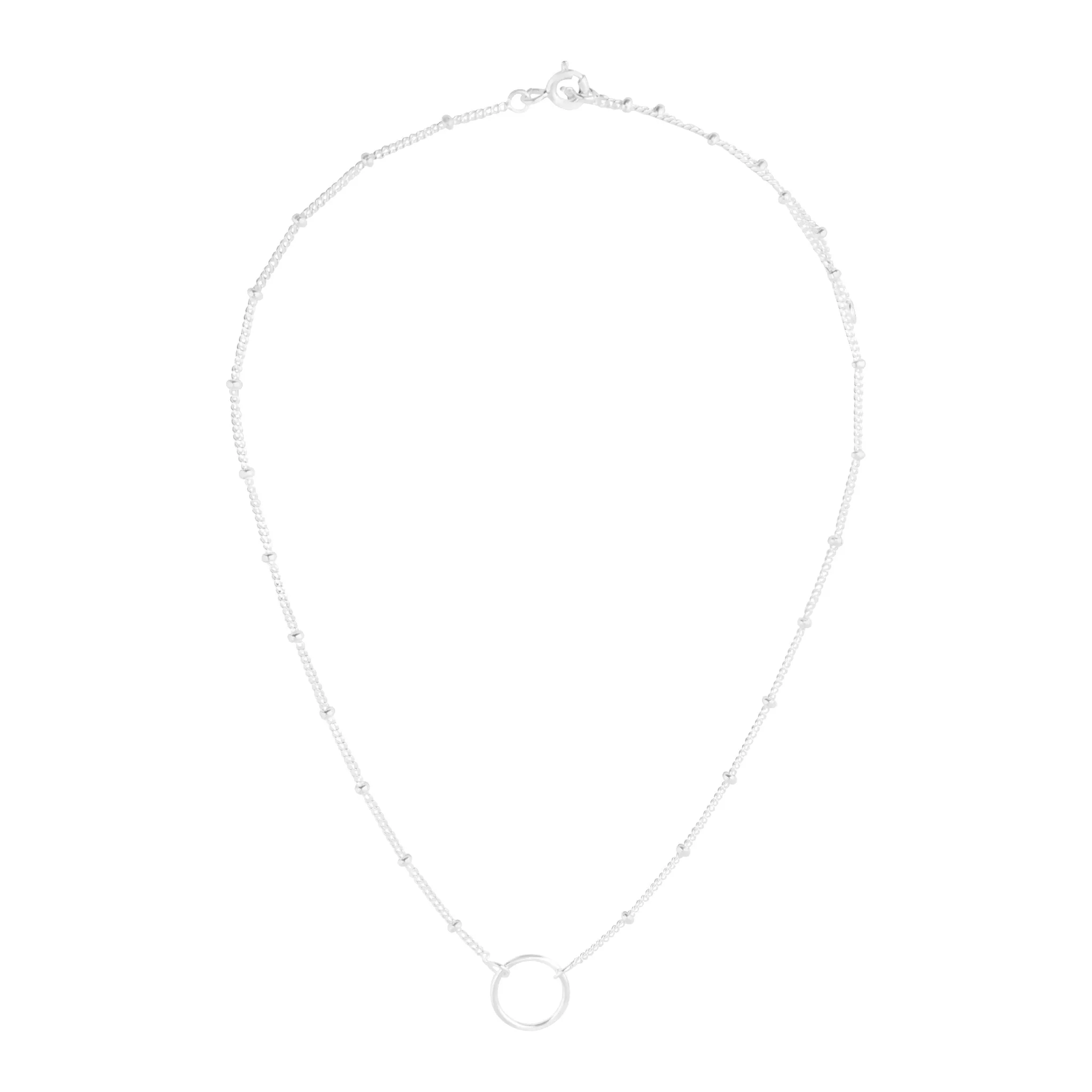 Sterling Silver Open Circle & Metal Bead Choker sold by lovisa