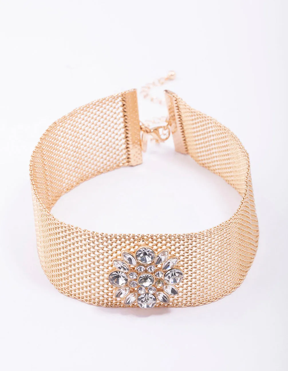 Gold Thick Floral Choker sold by lovisa