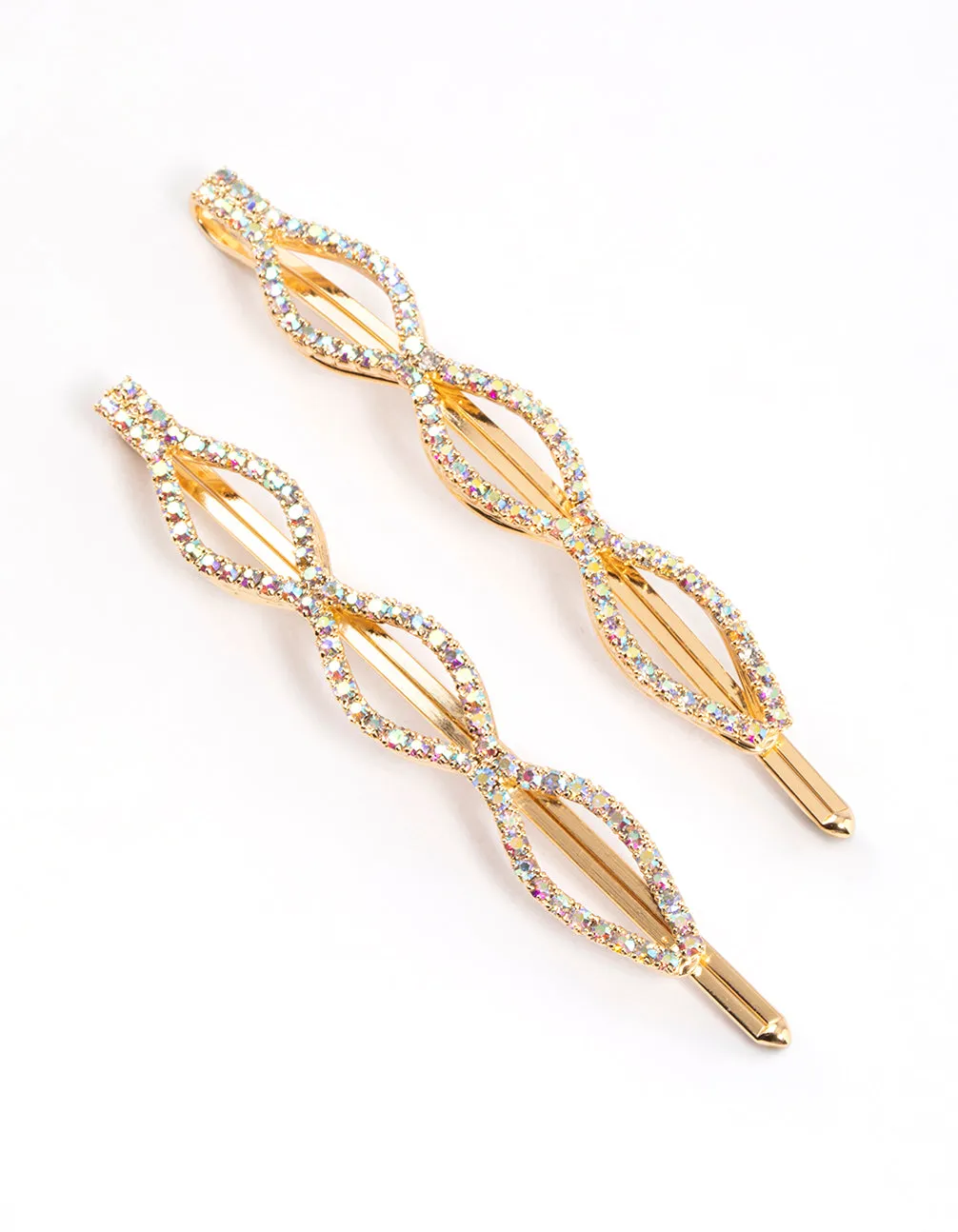 Gold Diamante Hair Clip Pack sold by lovisa product image thumbnail 2