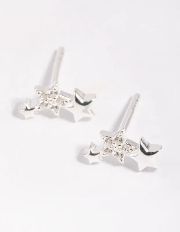 Sterling SIlver Star Stud Earrings sold by lovisa