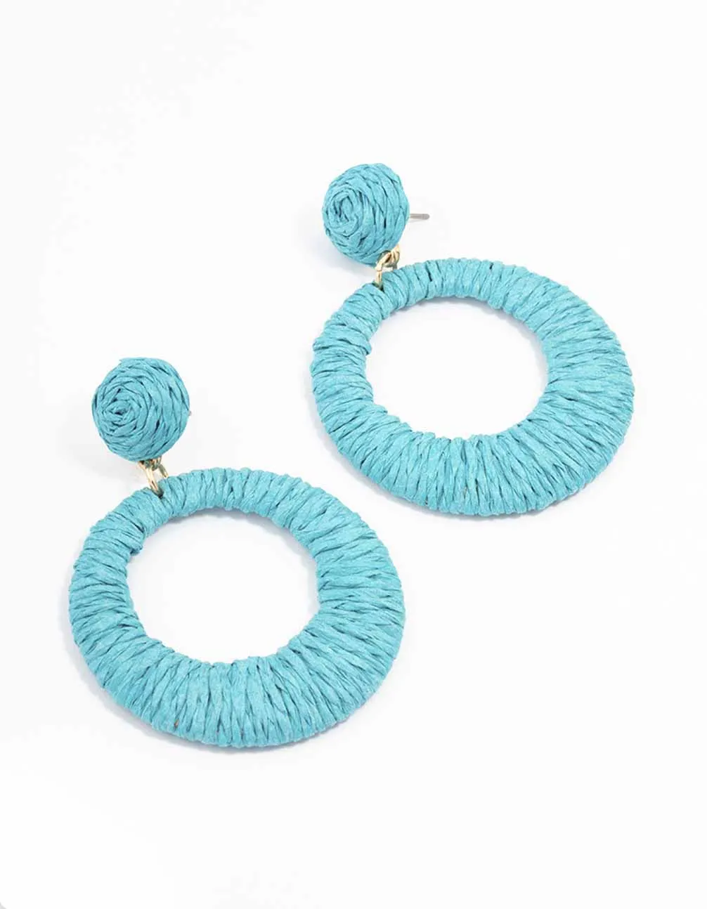 Gold Raffia Open Drop Earrings sold by lovisa