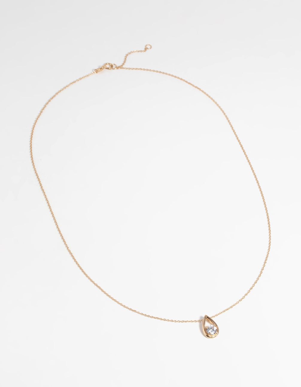 Gold Plated Sterling Silver Cubic Zirconia Teardrop Necklace sold by lovisa product image thumbnail 2
