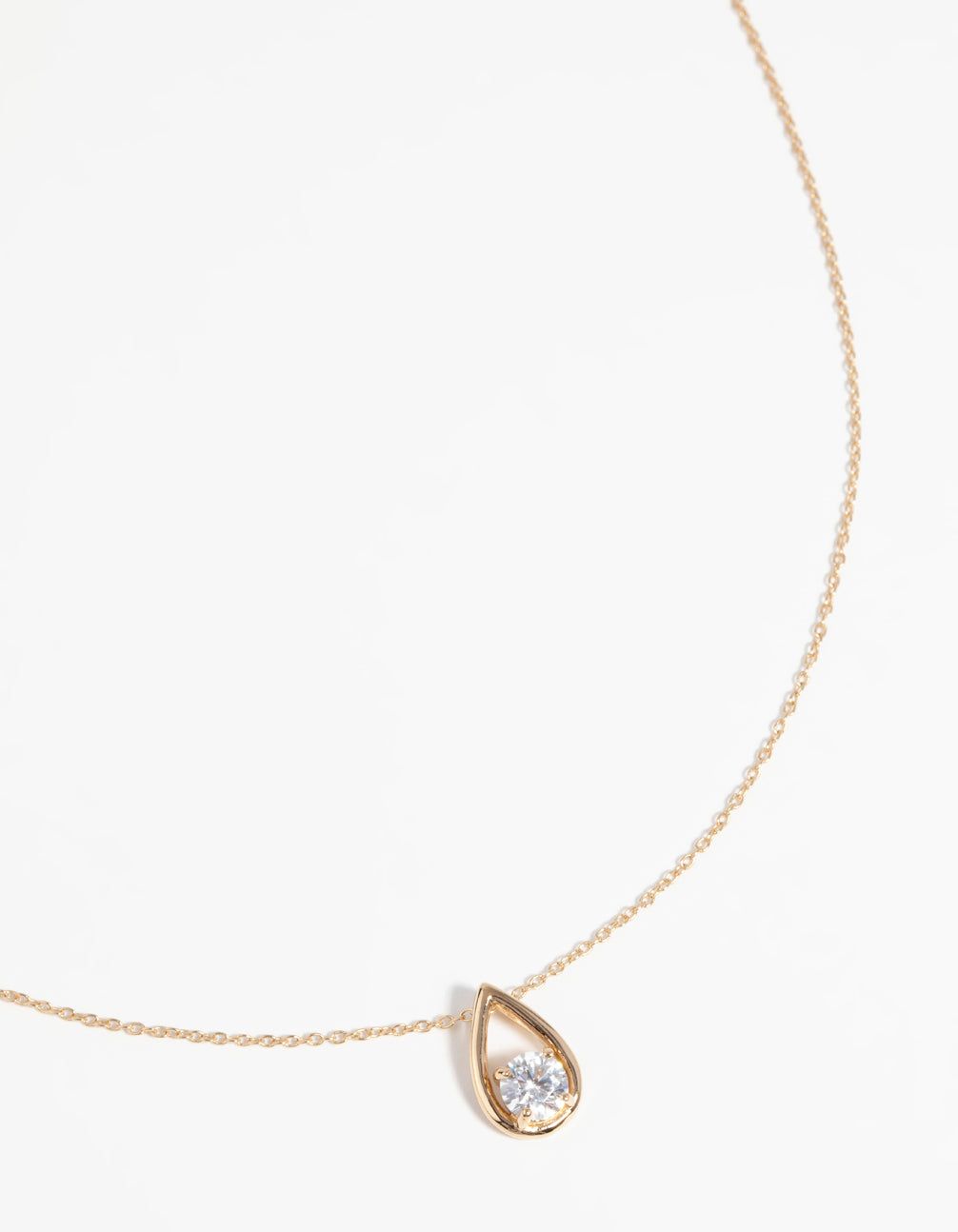Gold Plated Sterling Silver Cubic Zirconia Teardrop Necklace sold by lovisa