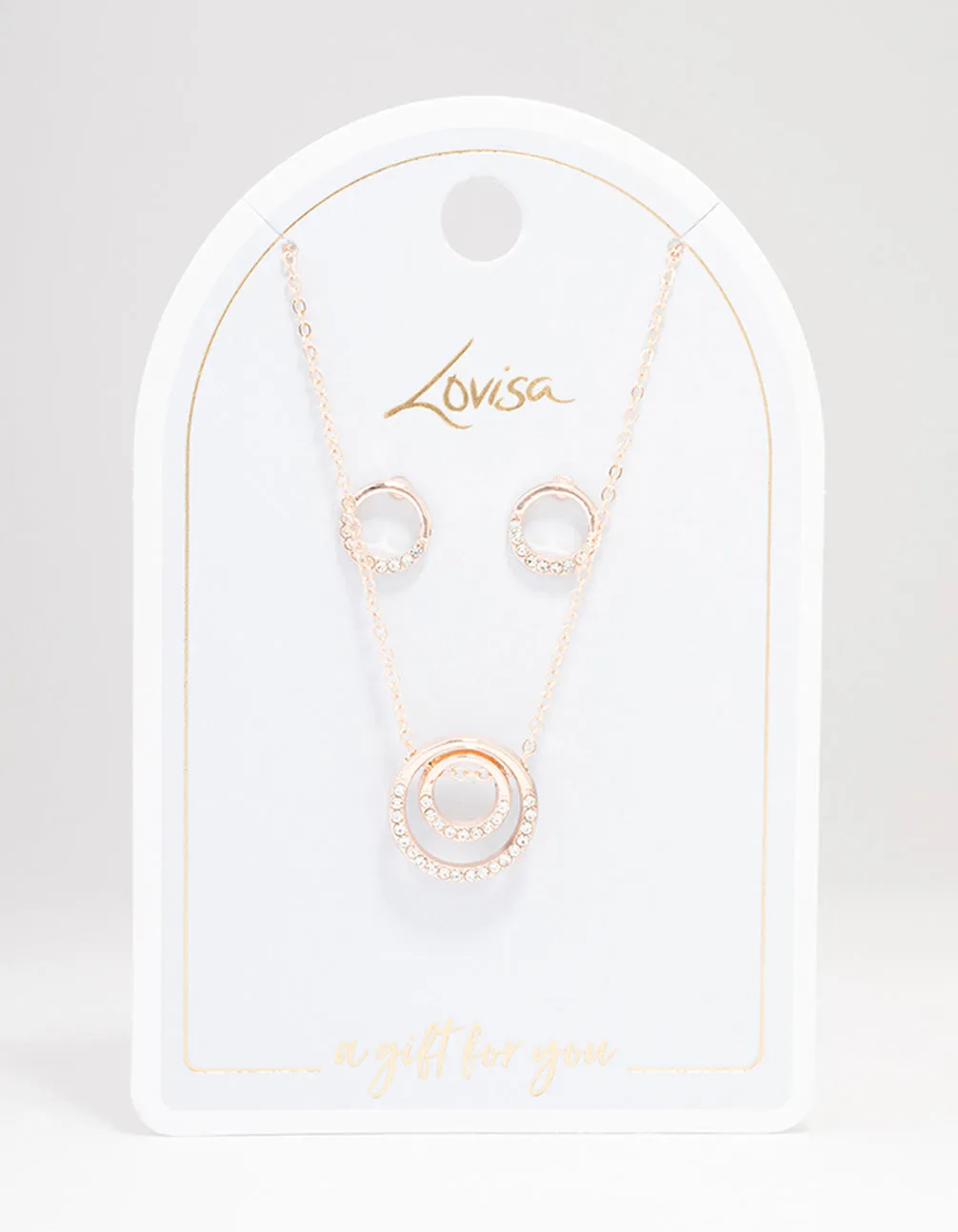 Rose Gold Double Open Circle Jewellery Set sold by lovisa product image thumbnail 3