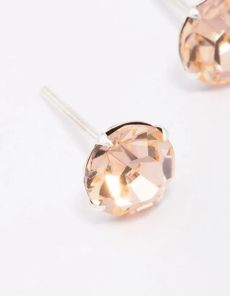 Sterling Silver Blush Czech Crystal Stud Earrings sold by lovisa product image thumbnail 3