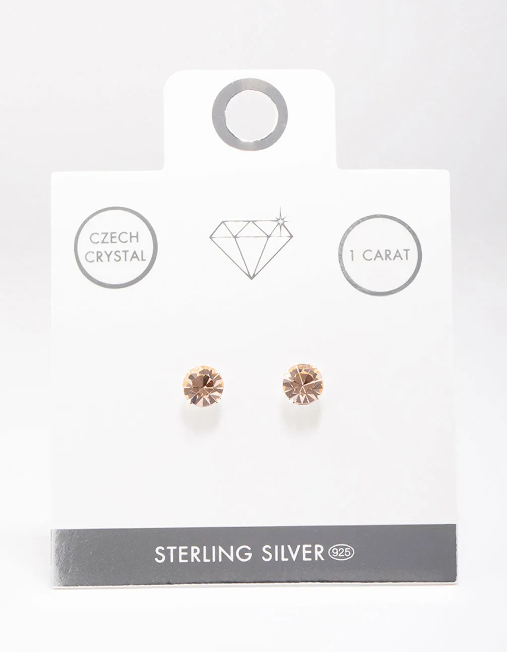 Sterling Silver Blush Czech Crystal Stud Earrings sold by lovisa product image thumbnail 2