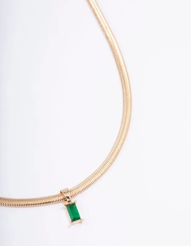 Gold Snake Chain Baguette Necklace sold by lovisa