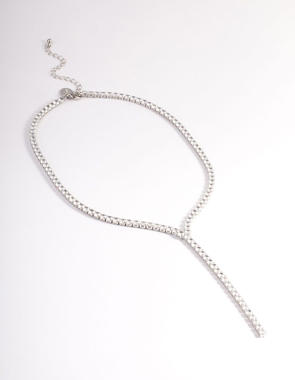 Rhodium Cubic Zirconia Thick Cupchain Y-Necklace sold by lovisa product image thumbnail 2