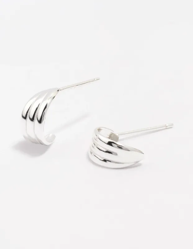 Sterling Silver Textured Hoop Earrings sold by lovisa