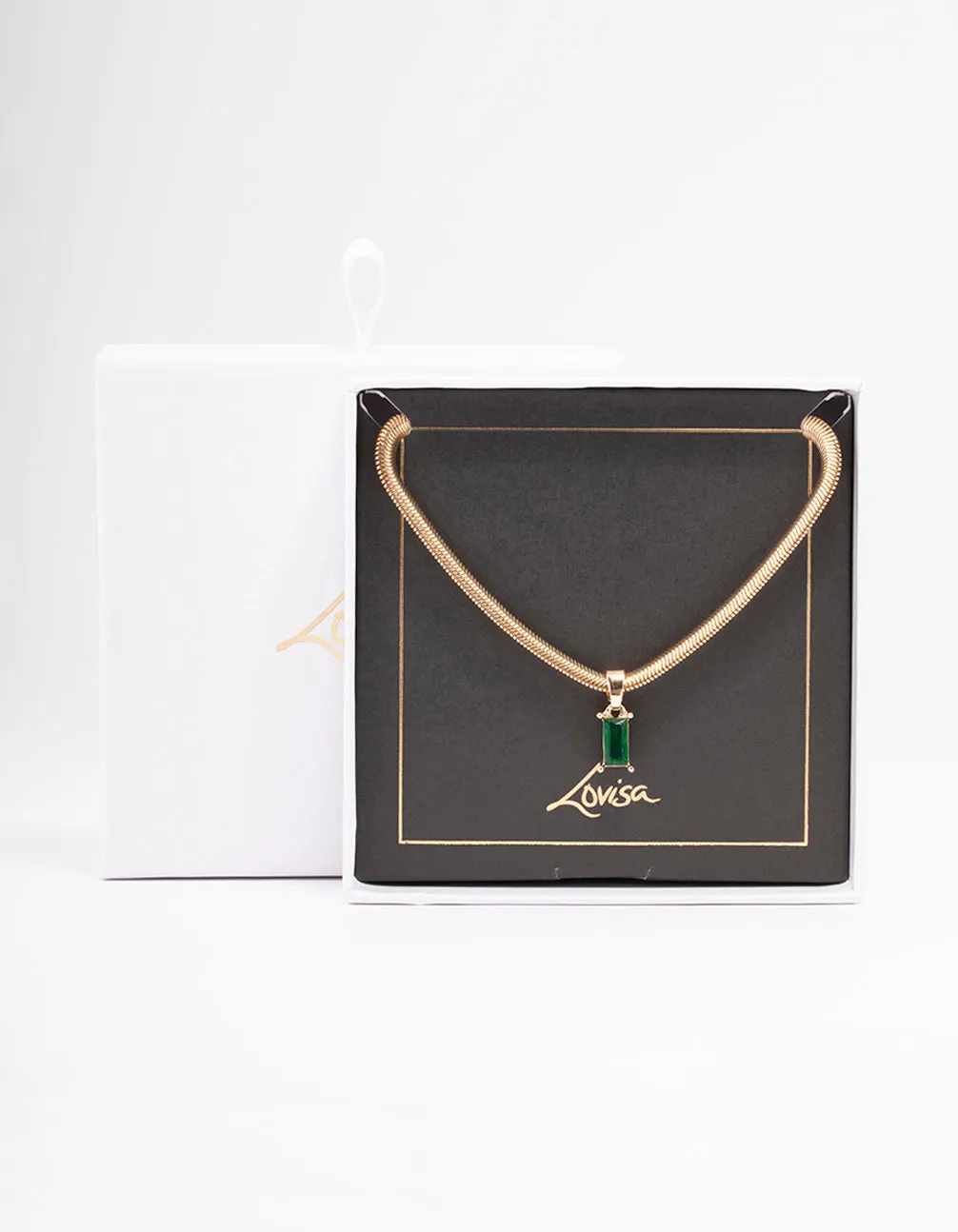 Gold Snake Chain Baguette Necklace sold by lovisa product image thumbnail 2