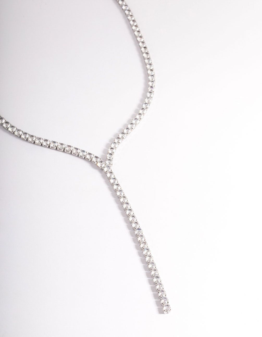 Rhodium Cubic Zirconia Thick Cupchain Y-Necklace sold by lovisa