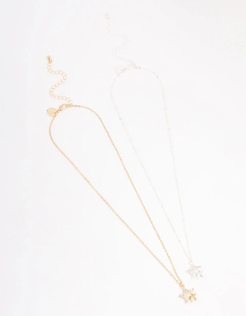 Gold & Silver Double Star Diamante Pendant Necklace Pack sold by lovisa product image thumbnail 3