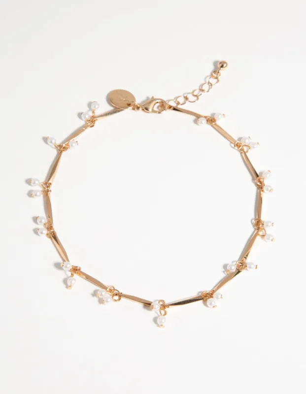Gold Jingle Pearly Anklet sold by lovisa