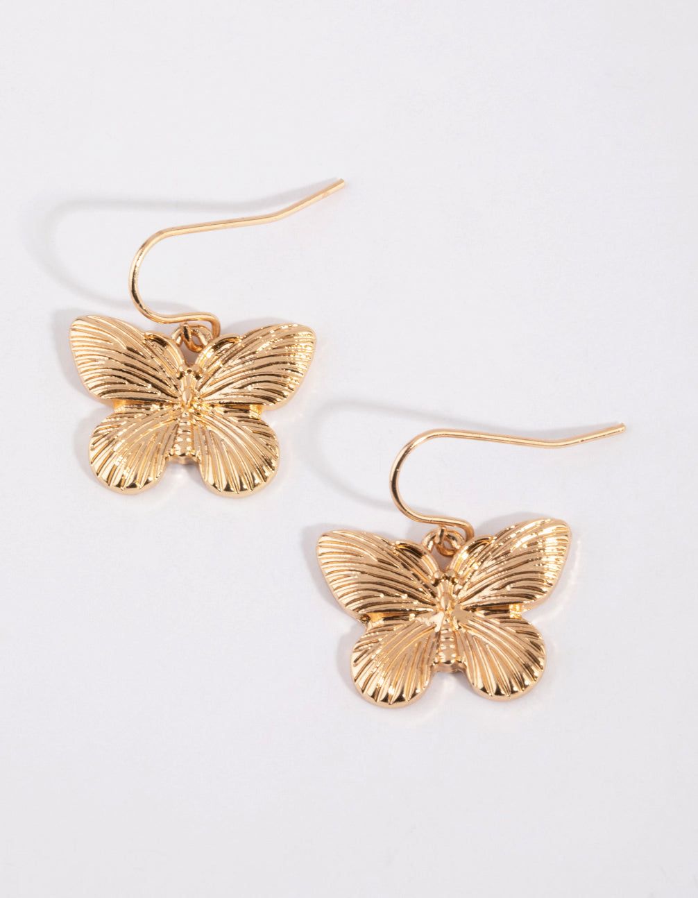 Gold Butterfly Drop Earrings sold by lovisa