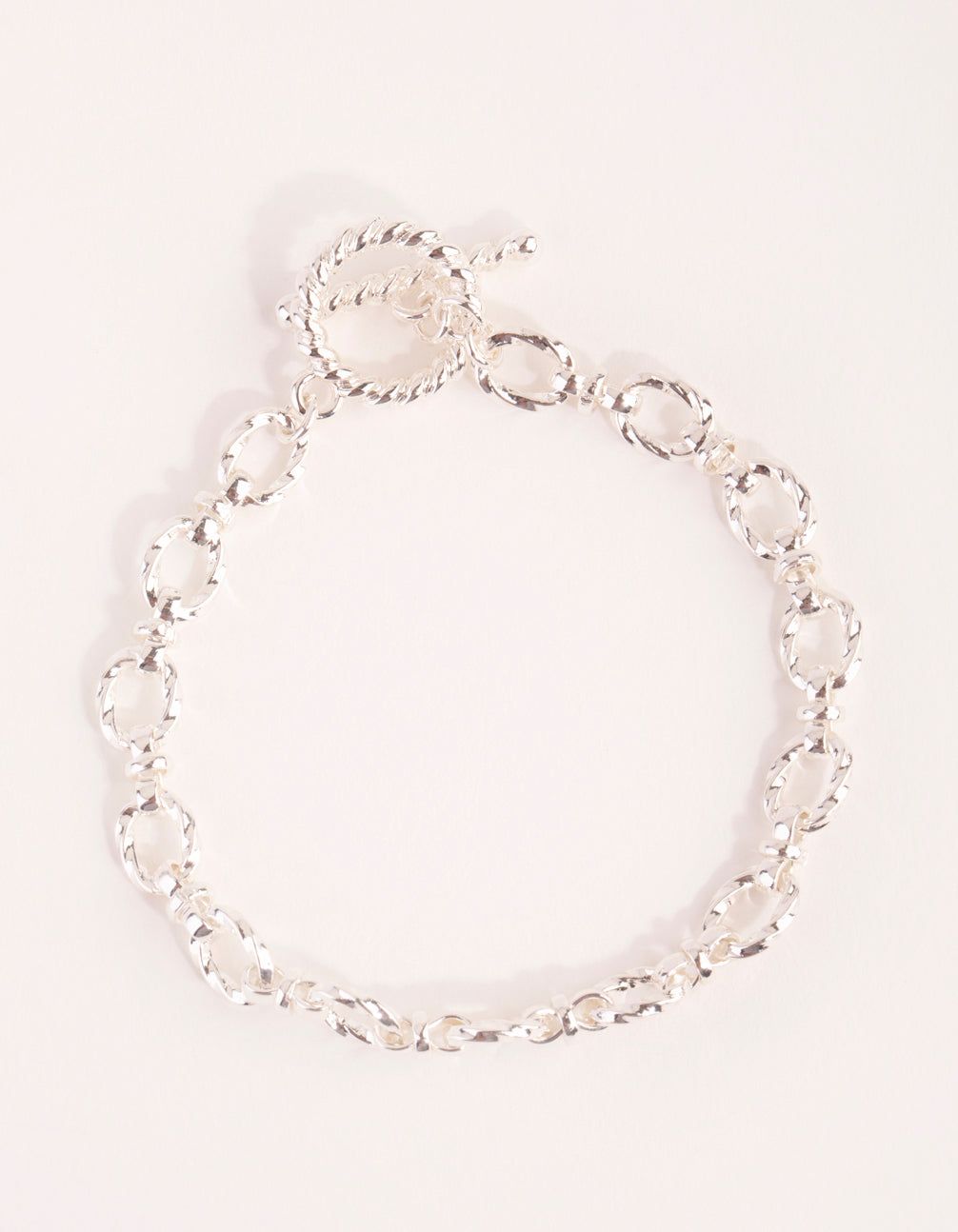 Silver Plated Swirl Chain Fob Bracelet sold by lovisa