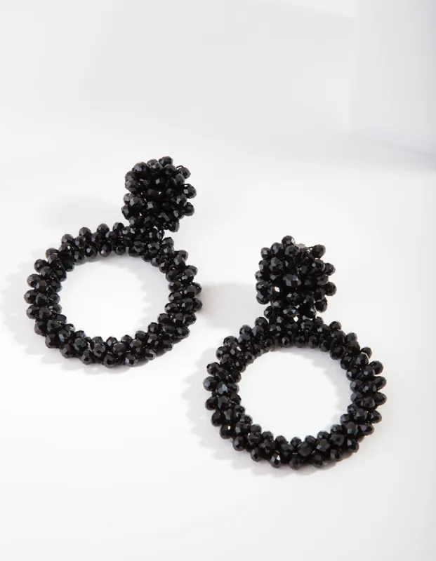 Black Cluster Bead Drop Earrings sold by lovisa