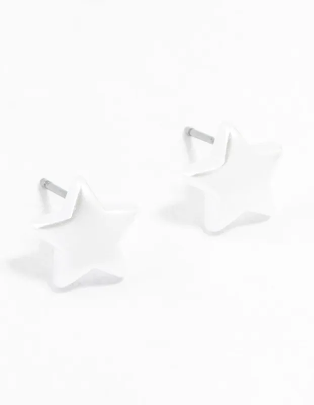 Plastic Star Pearl Stud Earrings sold by lovisa