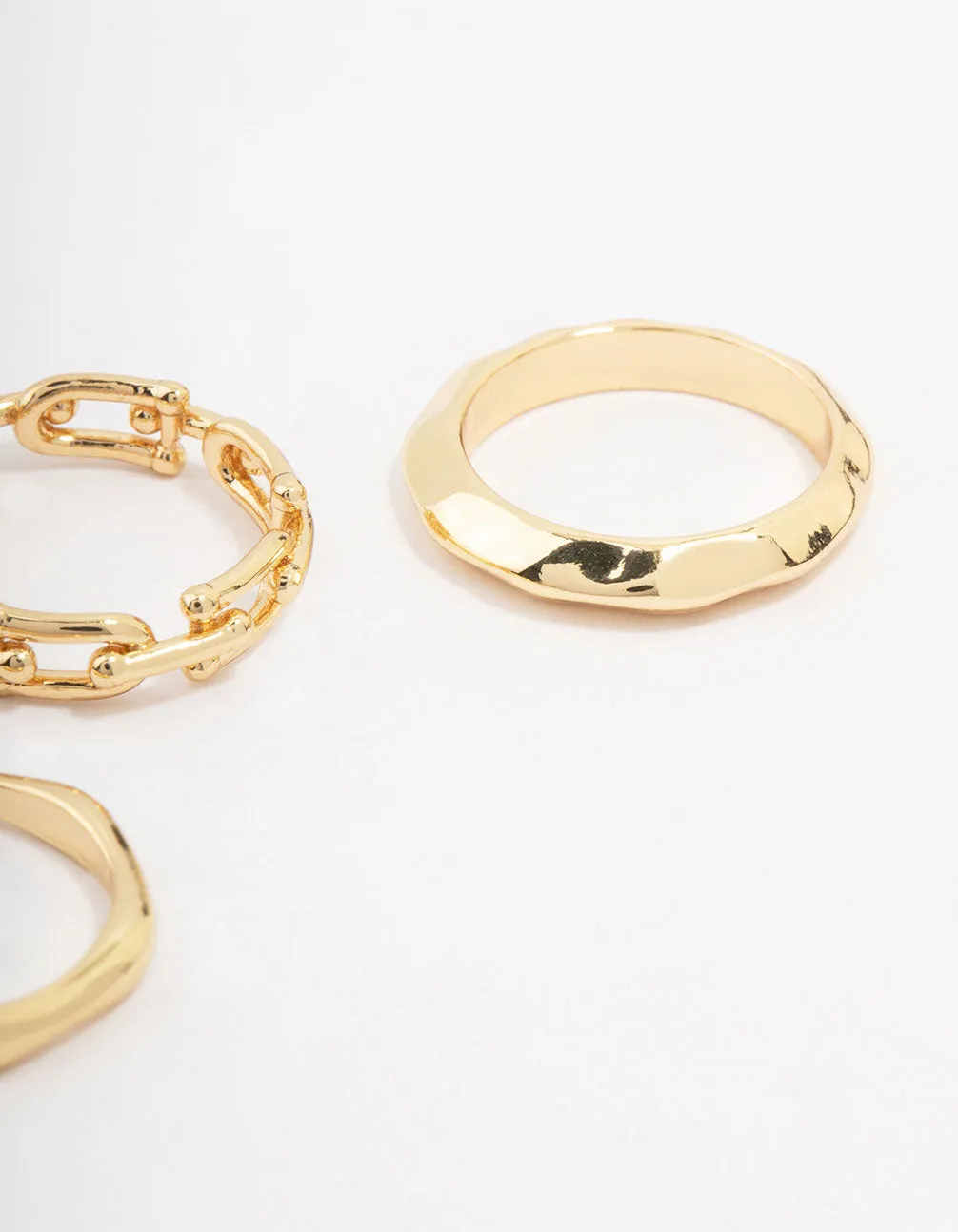 Gold Plated Chain Link Stacking Ring 3-Pack sold by lovisa product image thumbnail 3