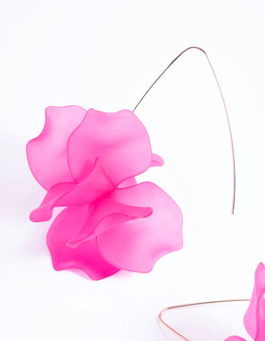 Fuchsia Frosted Flower Drop Earrings sold by lovisa product image thumbnail 4