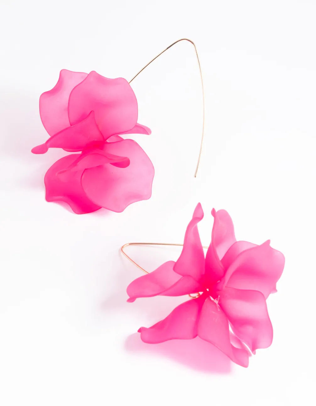 Fuchsia Frosted Flower Drop Earrings sold by lovisa product image thumbnail 2