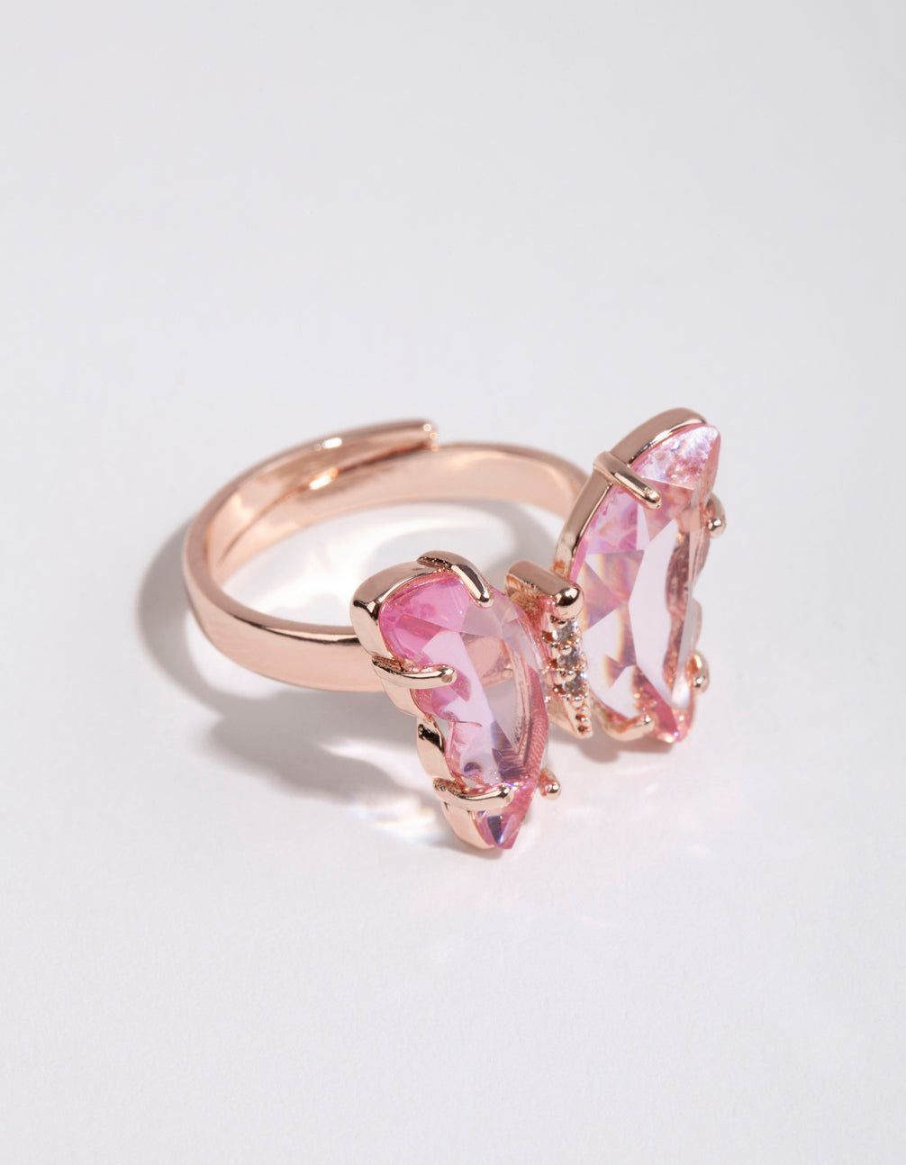 Rose Gold Pink Glass Butterfly Ring sold by lovisa product image thumbnail 2