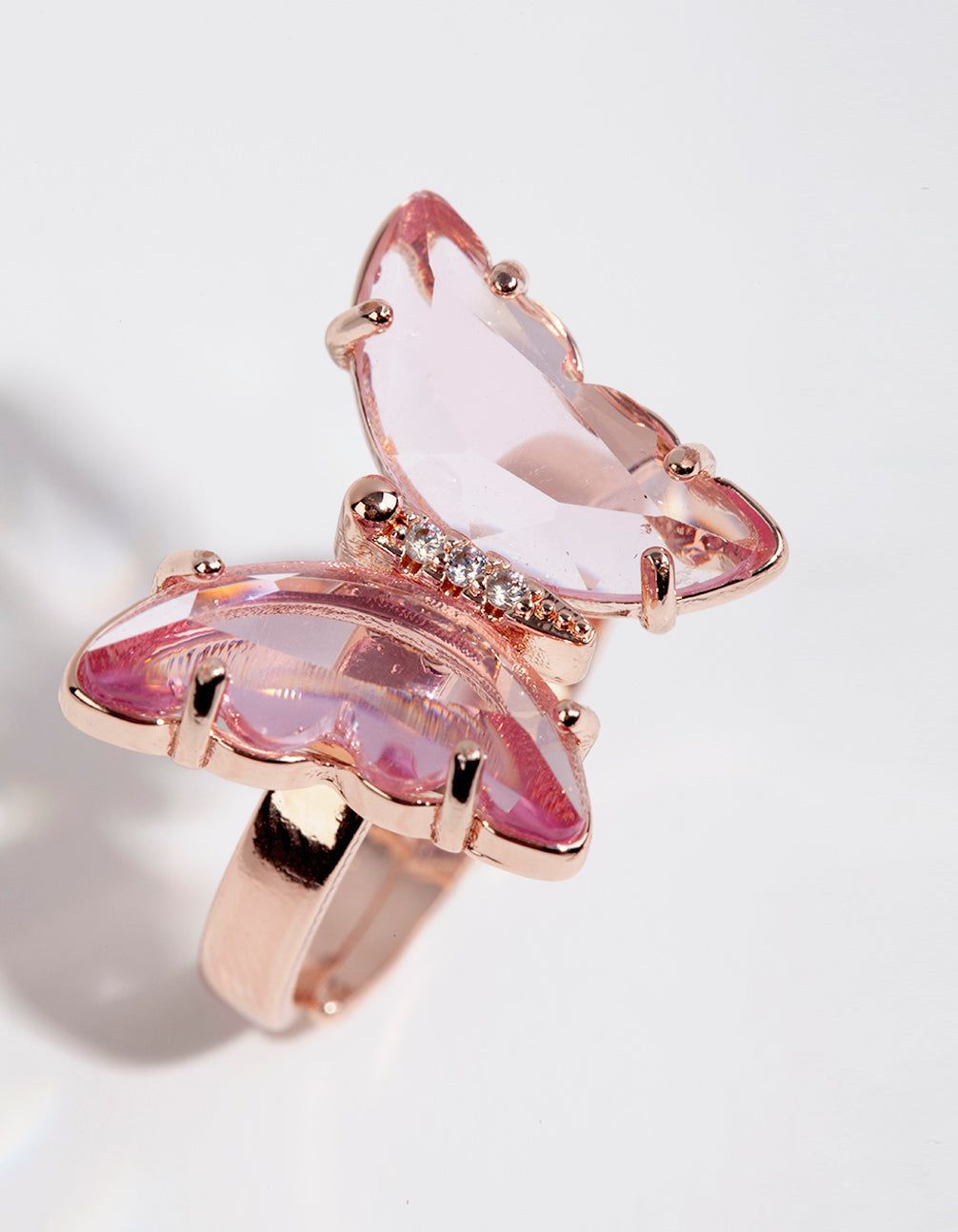 Rose Gold Pink Glass Butterfly Ring sold by lovisa product image thumbnail 3