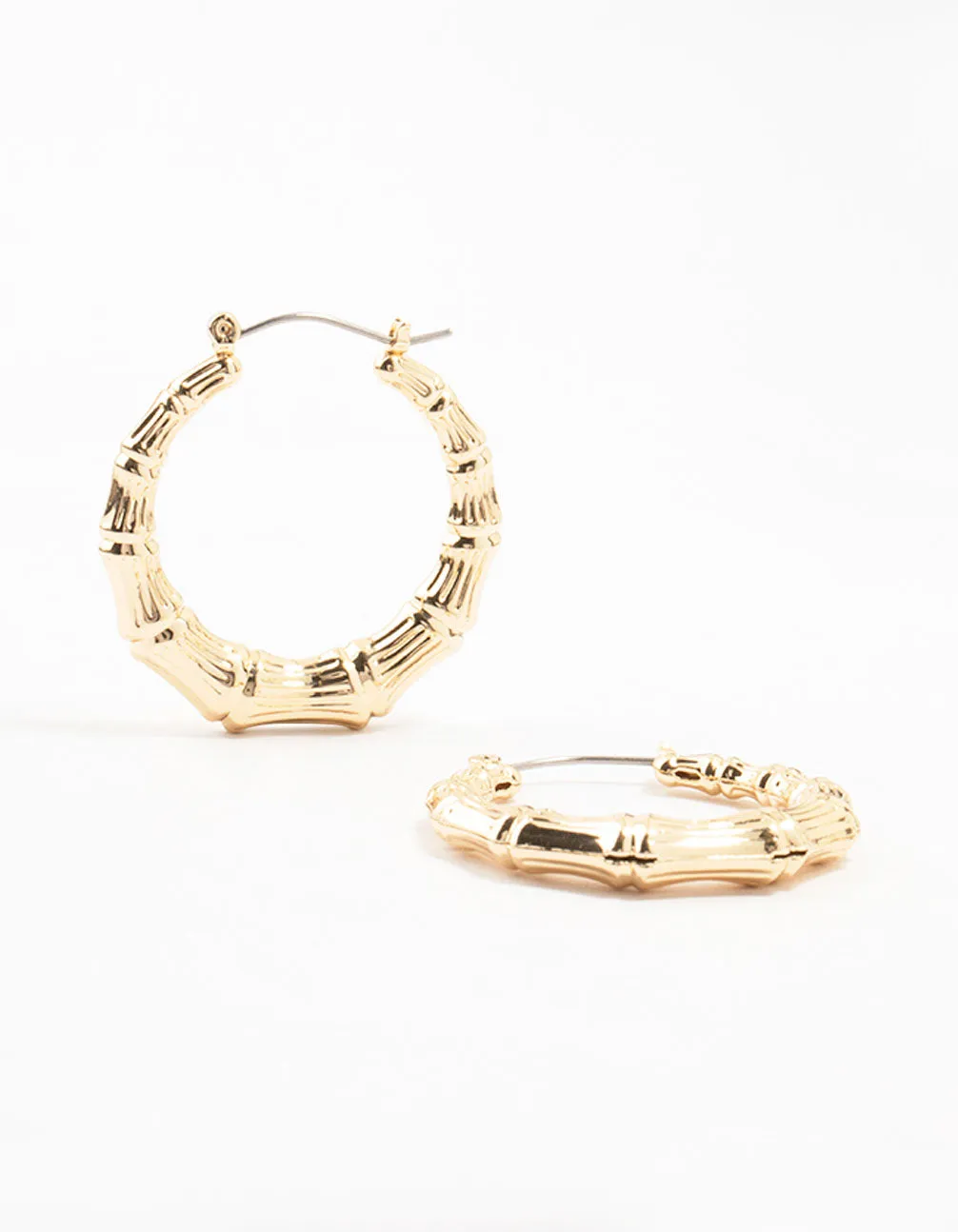 Gold Bamboo Hoop Earrings sold by lovisa