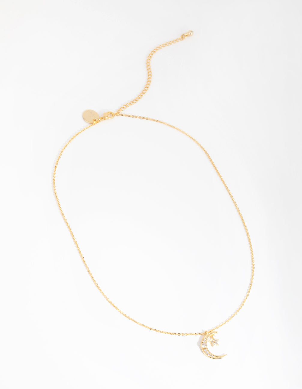 18ct Gold Plated Cubic Zirconia Moon & Star Necklace sold by lovisa product image thumbnail 2