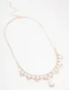 Rose Gold Pearl & Diamante Necklace sold by lovisa