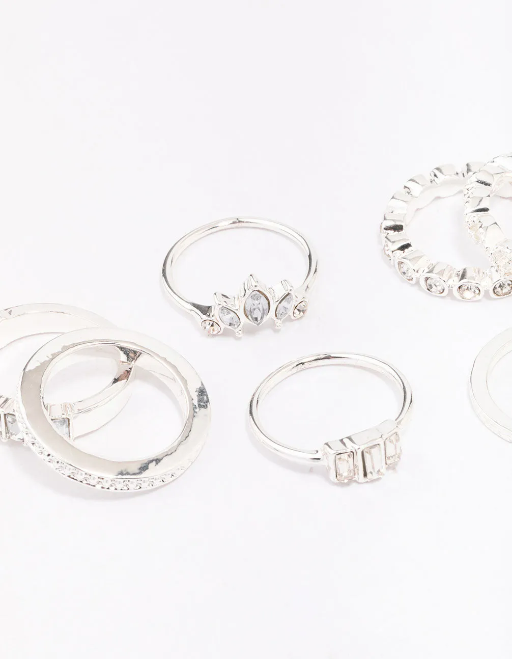Silver Diamante Mixed Band Ring Pack sold by lovisa product image thumbnail 2