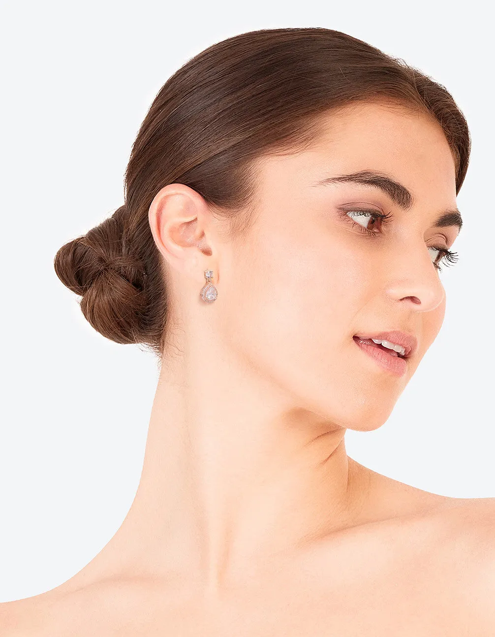 Encircled Mini Diamond Simulant Pear Drop Earrings sold by lovisa product image thumbnail 3