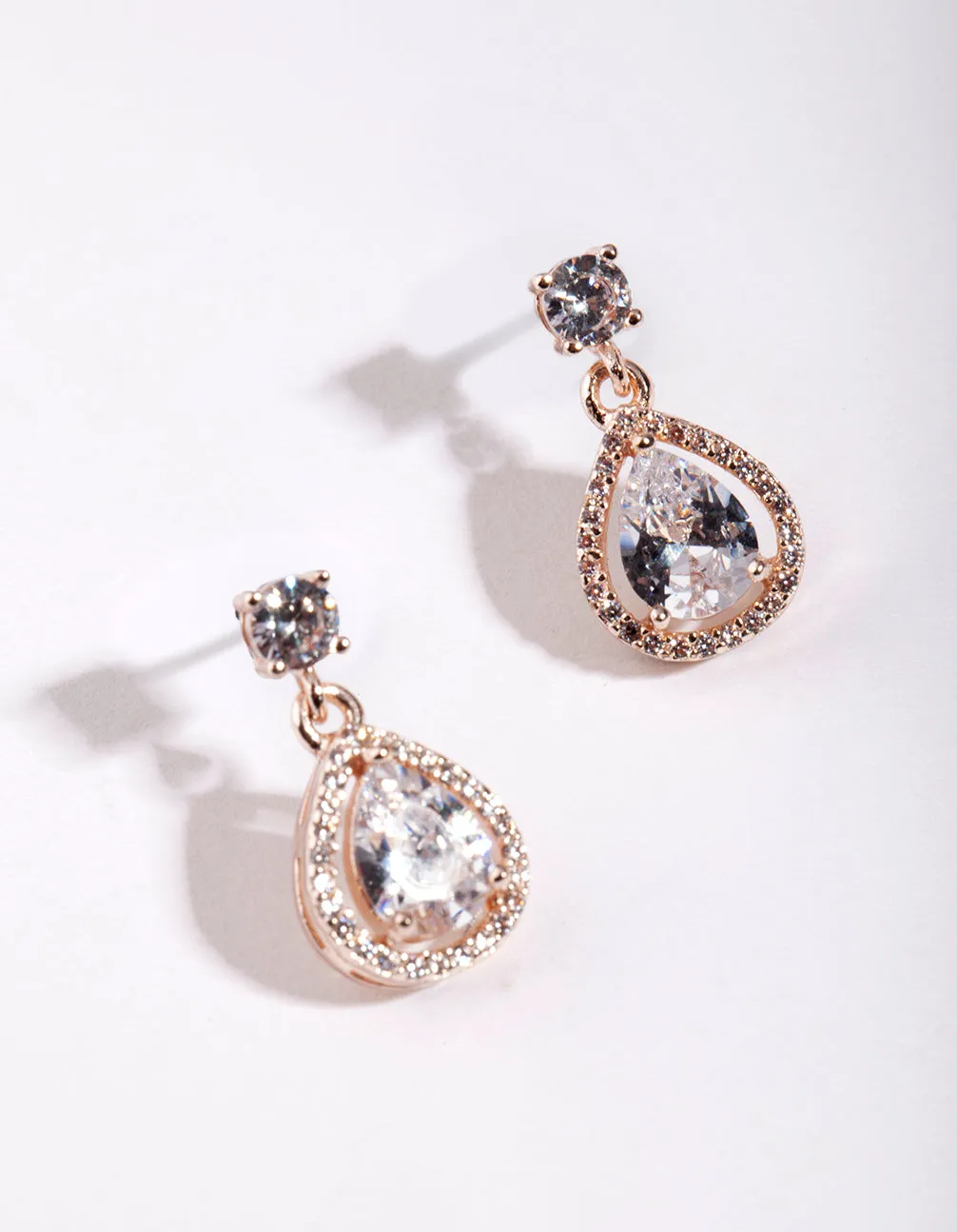 Encircled Mini Diamond Simulant Pear Drop Earrings sold by lovisa product image thumbnail 4