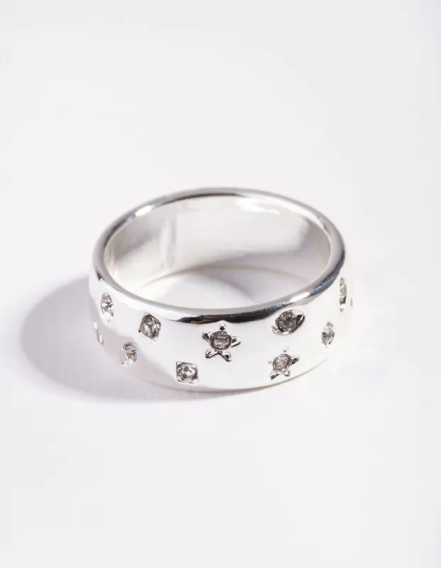 Silver Celestial Band Ring sold by lovisa