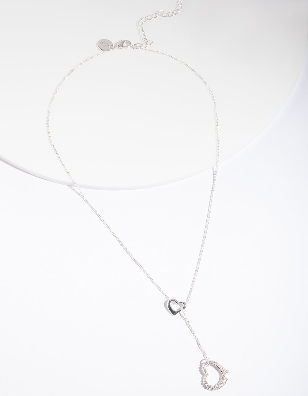 Silver Cubic Zirconia Heart Y Necklace sold by lovisa product image thumbnail 2