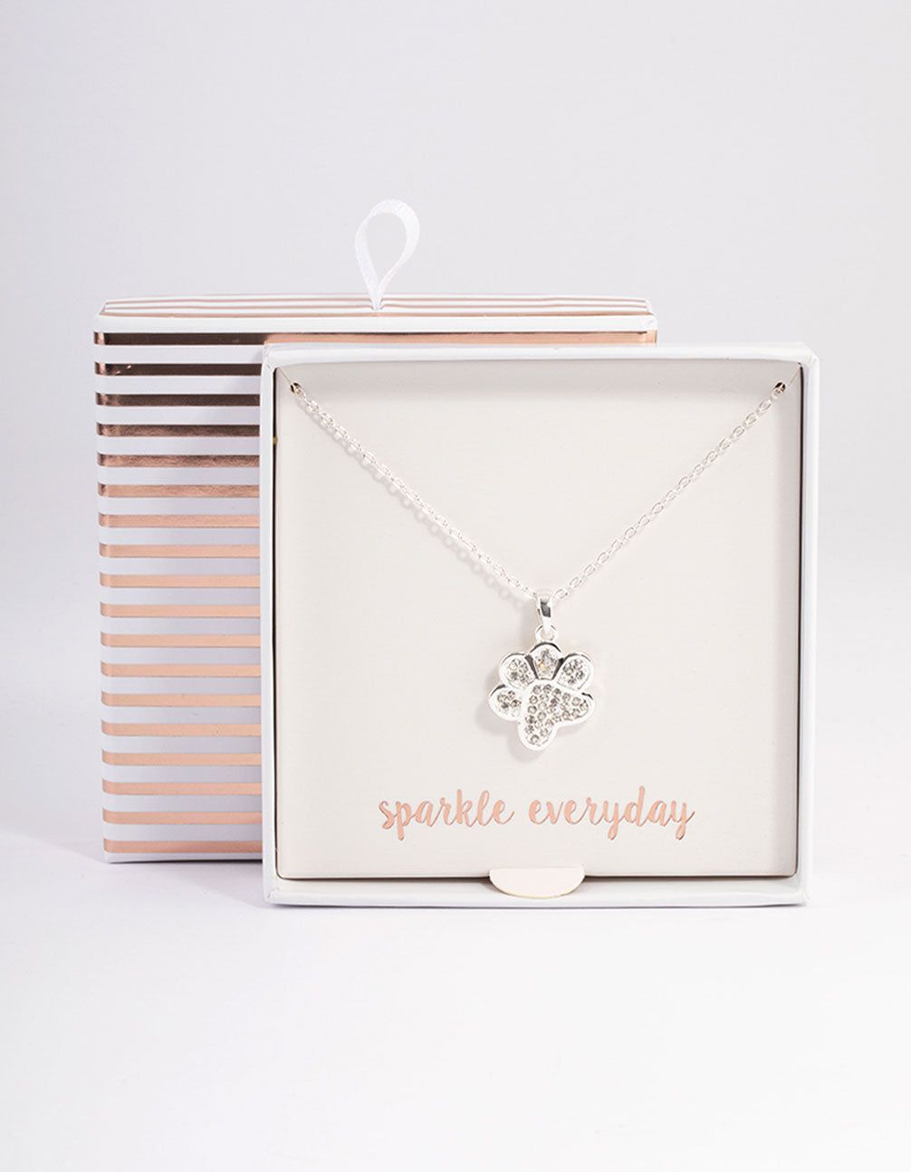 Silver Pave Diamante Paw Print Necklace sold by lovisa product image thumbnail 3