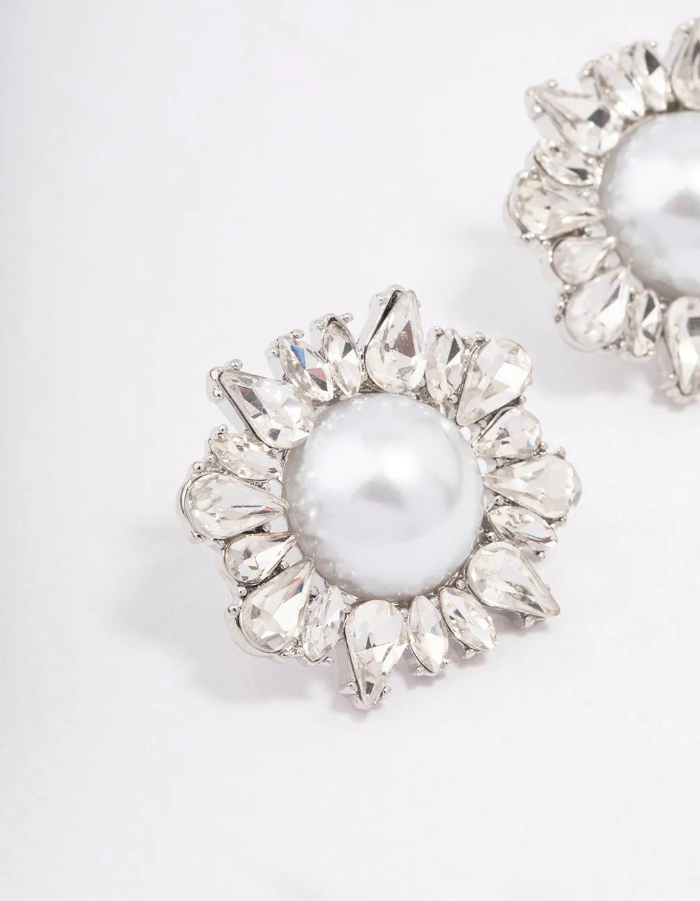 Silver Pearl & Cluster Statement Stud Earrings sold by lovisa product image thumbnail 4