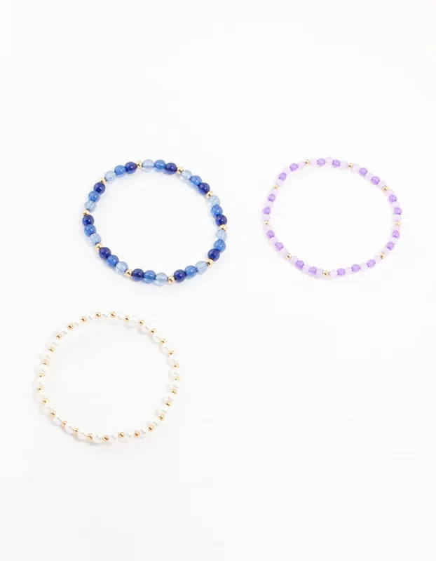 Beaded Pearl & Bead Bracelets 3-Pack sold by lovisa