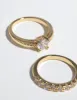 Gold Plated Cubic Zirconia Engaement Ring Set sold by lovisa
