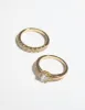 Gold Plated Cubic Zirconia Engaement Ring Set sold by lovisa