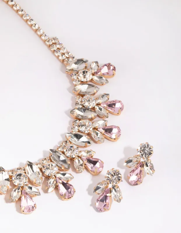Silver Diamante Necklace & Earrings Set sold by lovisa