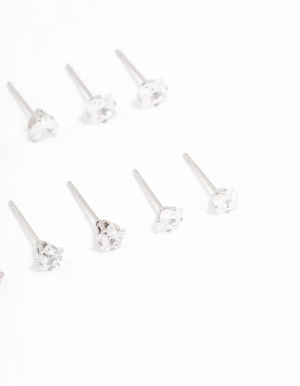 Waterproof Stainless Steel Cubic Zirconia Stud Earrings 6-Pack sold by lovisa product image thumbnail 3