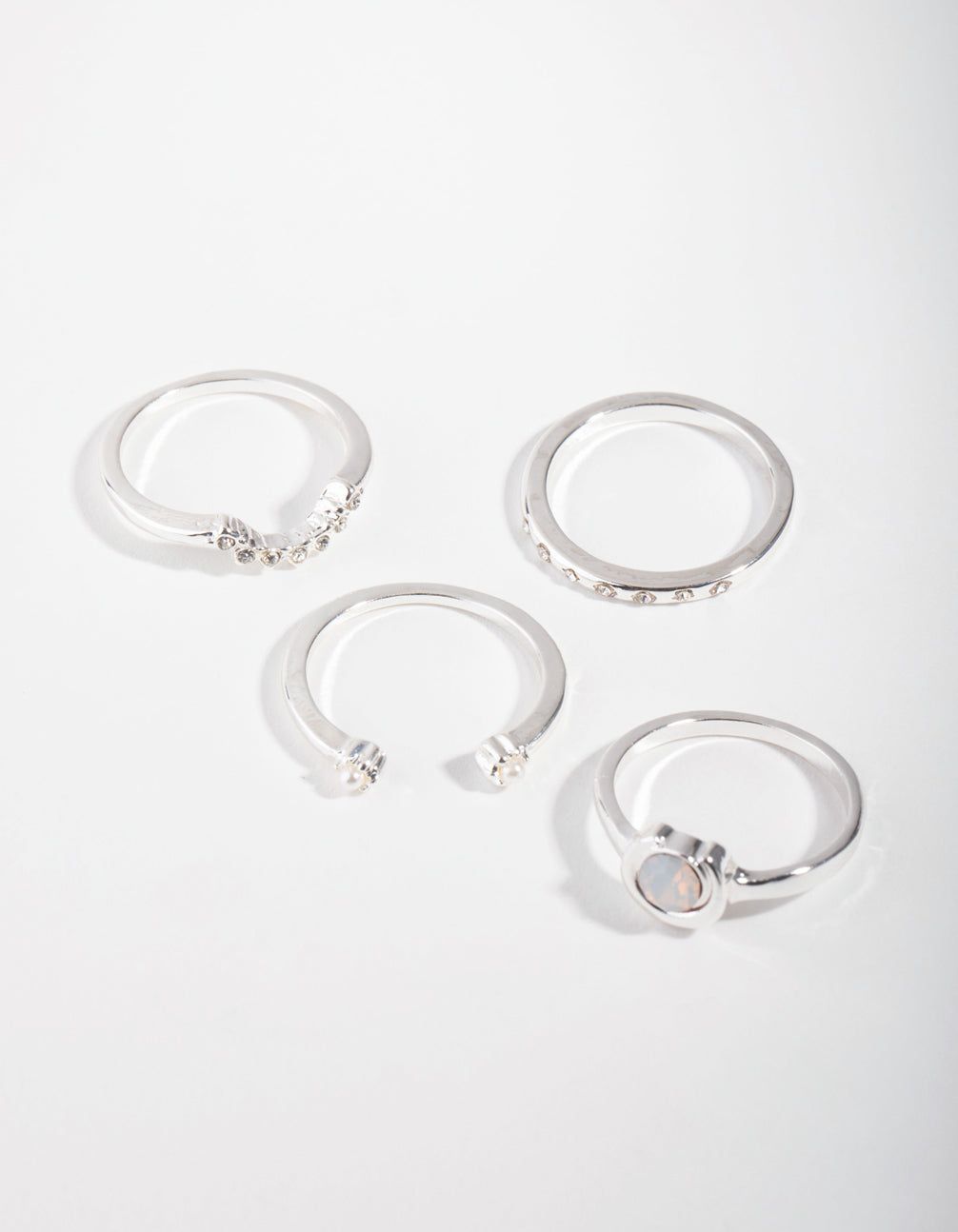 Silver Moon Ring 4-Pack sold by lovisa