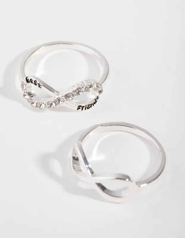 Silver Infinity BFF Two Pack RIngs sold by lovisa